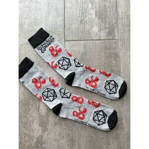 Dungeons and Dragons Men's Crew Socks Gray Size 6-12 Novelty Gift NEW